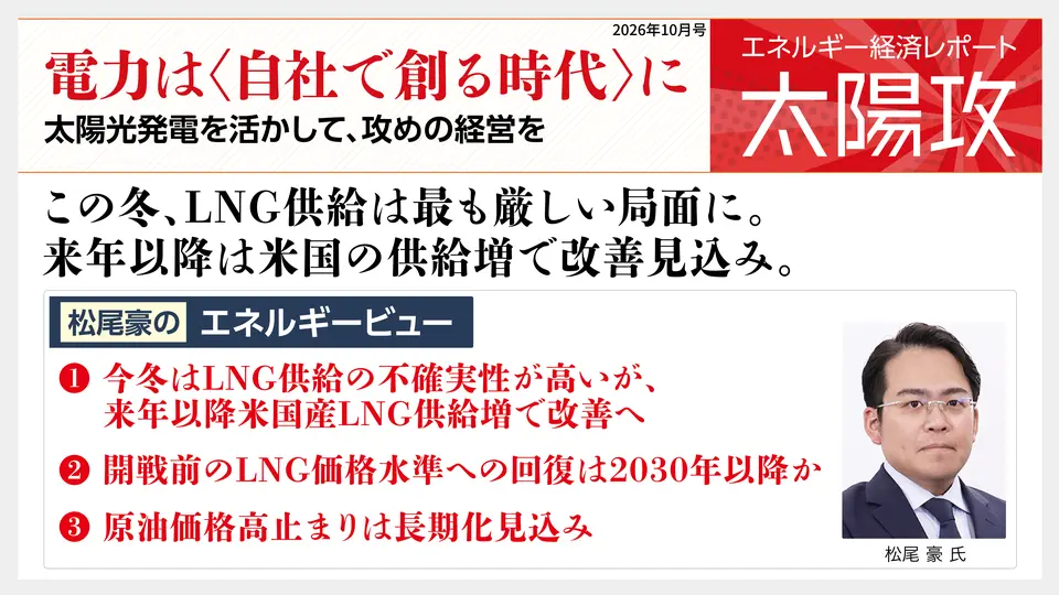 松尾豪氏のエネルギー経済レポート10月号を公開のイメージ画像